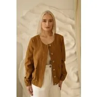 Amber Linen Amber Linen Damen vegan Jacke Bomber Helsinki Senfgelb, Dunkelgelb, – Produktbild 1 von 1