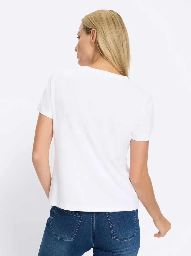 heine Kurzarmshirt weiß-kalkmint, Weiß-kalkmint, – Produktbild 2 von 2