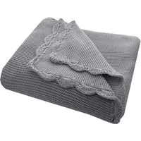 HANS NATUR Babydecke Bio-Baumwolle mit Muschelkante, graphit Maße 80 x 100 cm, Grau, – Produktbild 1 von 1