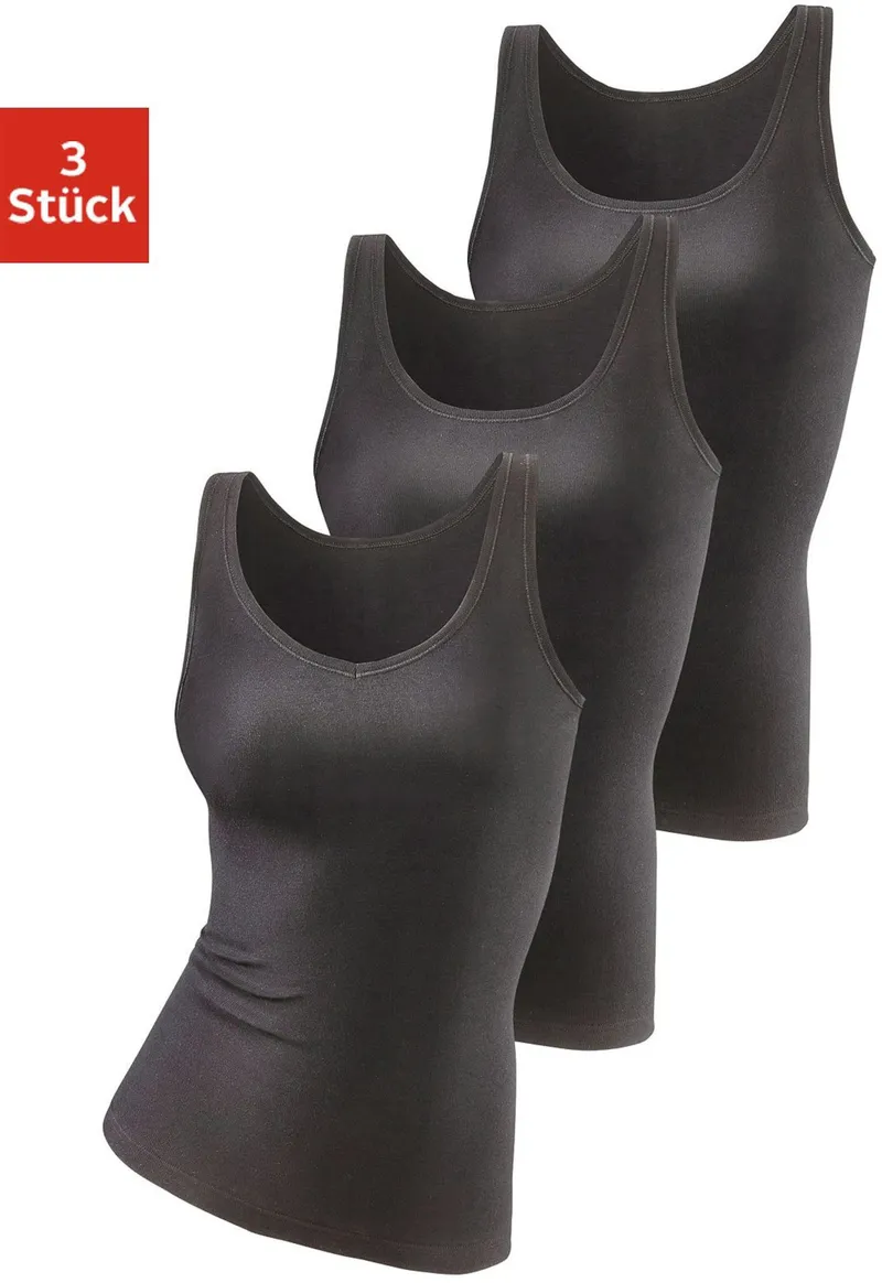 petite fleur by Lascana Achselhemd schwarz, Schwarz, – Produktbild 1 von 1