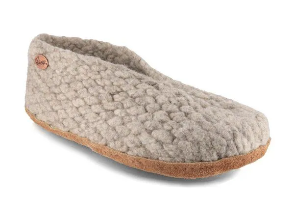 WoolFit WoolFit Barfuß-Hausschuhe "Woolies" traditionell handgewebt aus Wolle für Damen, Beige, – Produktbild 3 von 4