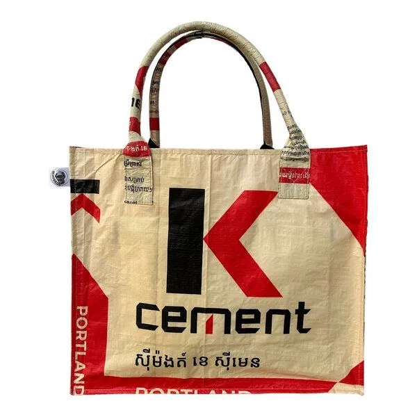 Beadbags Beadbags Einkaufstasche Ri94 recycelter Reissack, Rot (cement rot), – Produktbild 1 von 3
