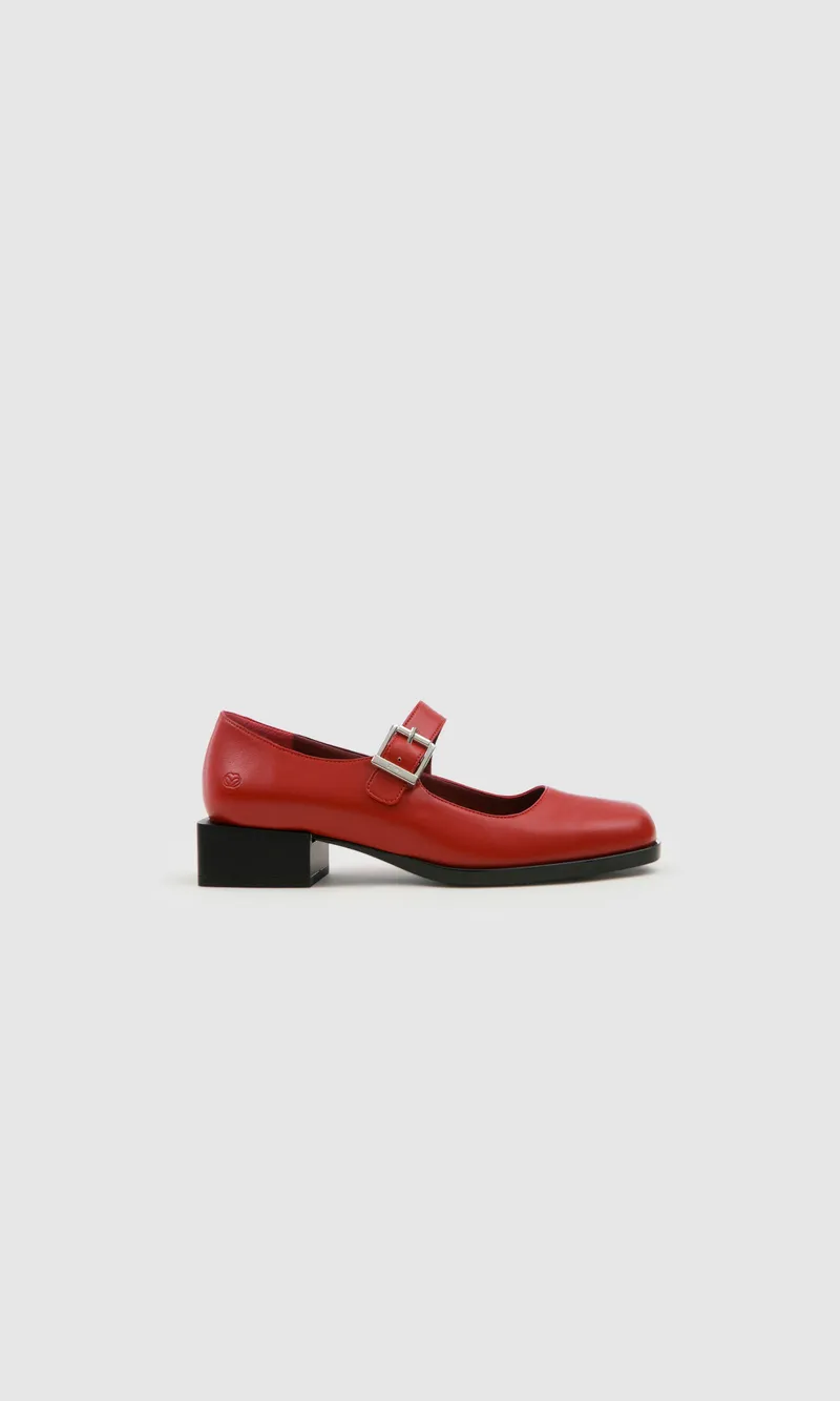 Prev Prev Damen vegan Loafers Jane Kirschrot, Rot, – Produktbild 1 von 2
