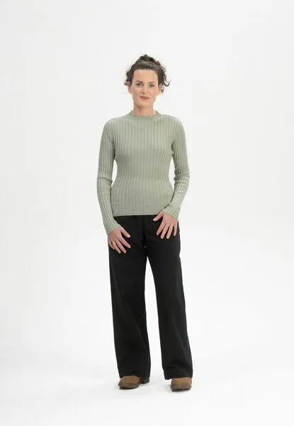 MELA MELA Strickpullover Style NAMARI aus 100% Bio-Baumwolle, Green clay, – Produktbild 4 von 5