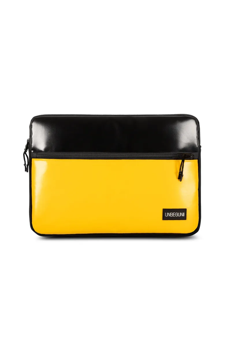 UNBEGUN UNBEGUN Herren vegan Laptop-Tasche Mit Fronttasche Gelb, Schwarz, – Produktbild 1 von 2