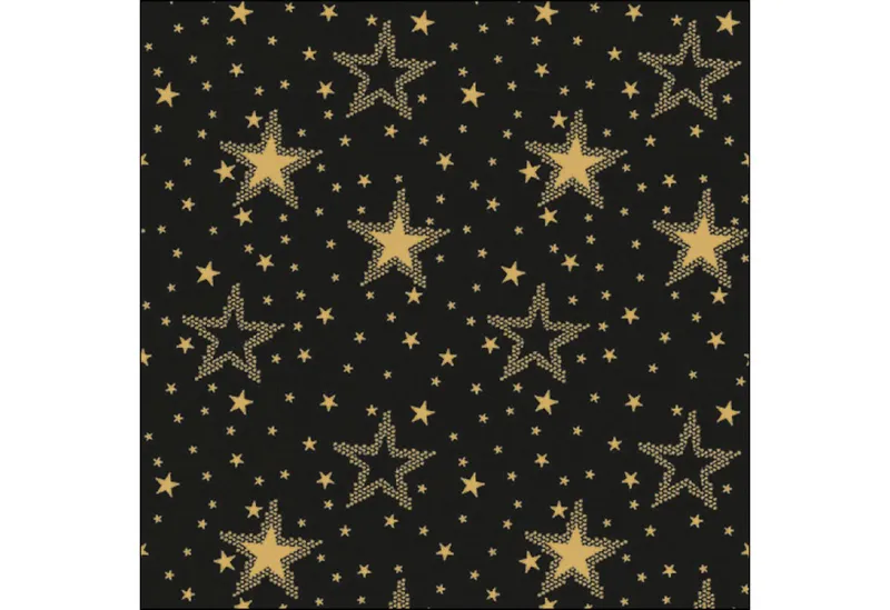 Ambiente Luxury Paper Products Papierserviette, Servietten Papier 33x33cm 3-lagig mit goldenen Sternen Muster 20 Stück, Schwarz, – Produktbild 1 von 1