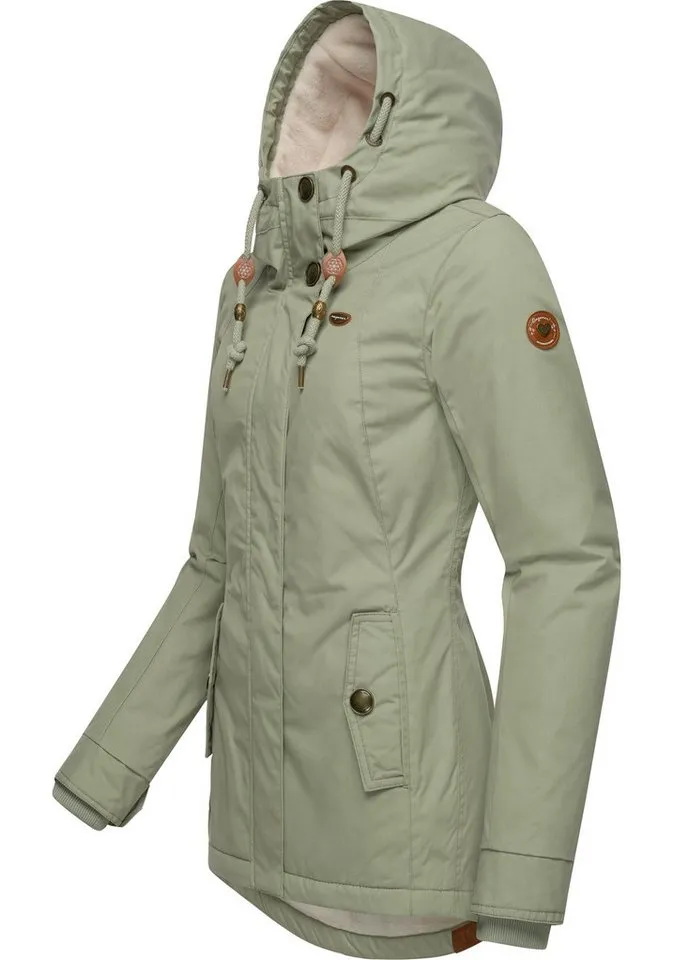 ragwear ragwear Winterjacke Monade Damen Winterparka mit Kapuze und m. Fleece gefüttert, Grün, – Produktbild 3 von 5