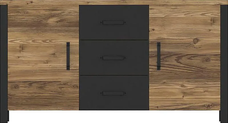 Home affaire Sideboard Olin WM, Beige|schwarz, – Produktbild 3 von 5