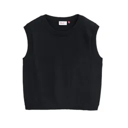 People Wear Organic People Wear Organic Merino Strick Pullunder, schwarz uni – Produktbild 1 von 1