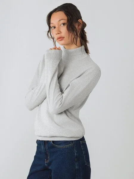 Honest Basics Honest Basics Damen Rollkragenpullover aus 100% Bio-Baumwolle, Stormy, – Produktbild 2 von 4