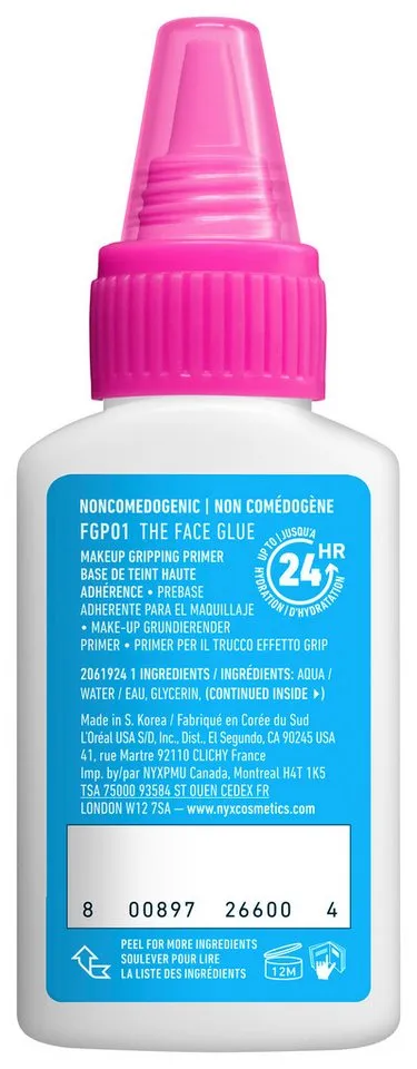 NYX PROFESSIONAL MAKEUP Primer THE FACE GLUE MAKEUP GRIPPING, Sorgt für langanhaltendes Make-up, transparent, keine Rückstände., Weiß, – Produktbild 5 von 5