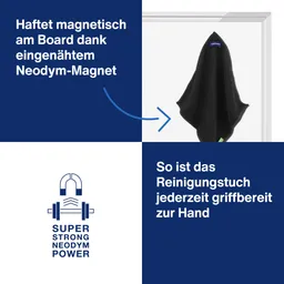 magnetoplan magnetoplan Mikrofasertuch, magnetisch, für Tafeln "ecoAware" aus RC-PET, schwarz – Produktbild 1 von 1