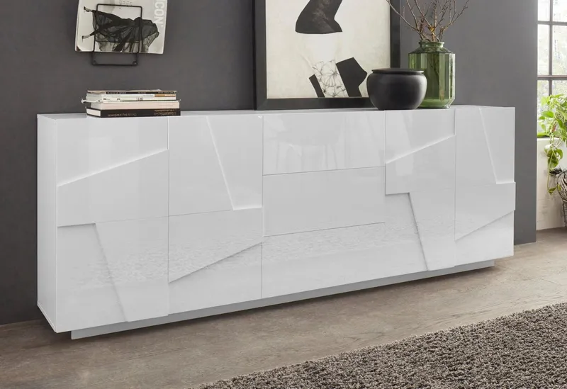 Home affaire Sideboard PING, Breite 224 cm, Weiß, – Produktbild 1 von 5