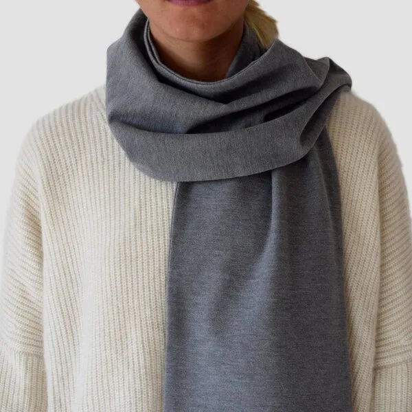 Lou-i Lou-i Winterschal für Damen und Herren - Warmer Baumwollschal Made in Germany, Grau, – Produktbild 2 von 4