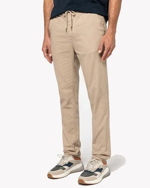 YTWOO YTWOO Leichte und Nachhaltige Herren Chinohose aus Leinen und Bio-Baumwolle, Navyblau, – Produktbild 2 von 3