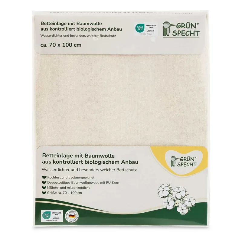 Grünspecht Betteinlage mit Baumwolle aus kontrolliert biologischem Anbau, c – Produktbild 1 von 1