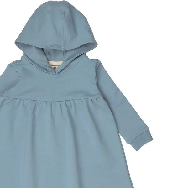 Walkiddy Kinder Kapuzenkleid GOTS zertifiziert, 95% Bio-Baumwolle, hellblau „Adriatic Blue“, weich – Walkiddy, Blau, – Produktbild 2 von 2