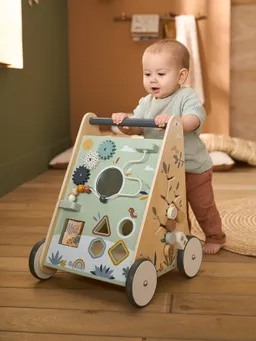 Vertbaudet Vertbaudet Activity-Lauflernwagen mit Bremsen Holz FSC® – Produktbild 1 von 1