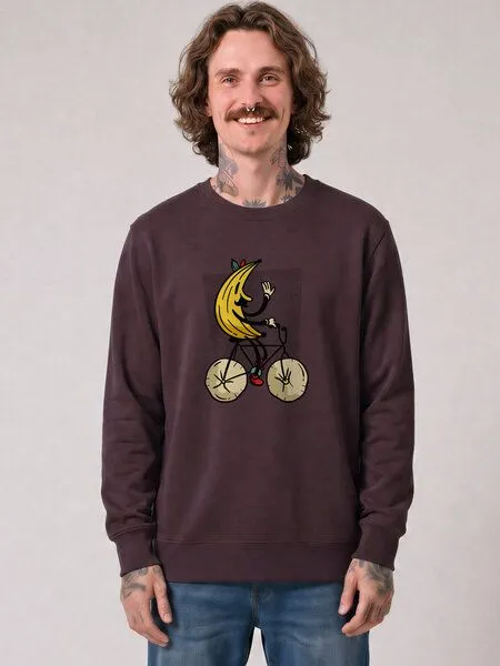 watapparel watapparel Sweatshirt Unisex Banana Rider, Red brown, – Produktbild 2 von 2