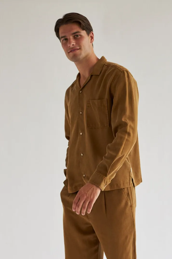 TWOTHIRDS TWOTHIRDS Herren vegan Hemd Nuku Hiva Bronze Braun, Hellbraun, – Produktbild 2 von 2