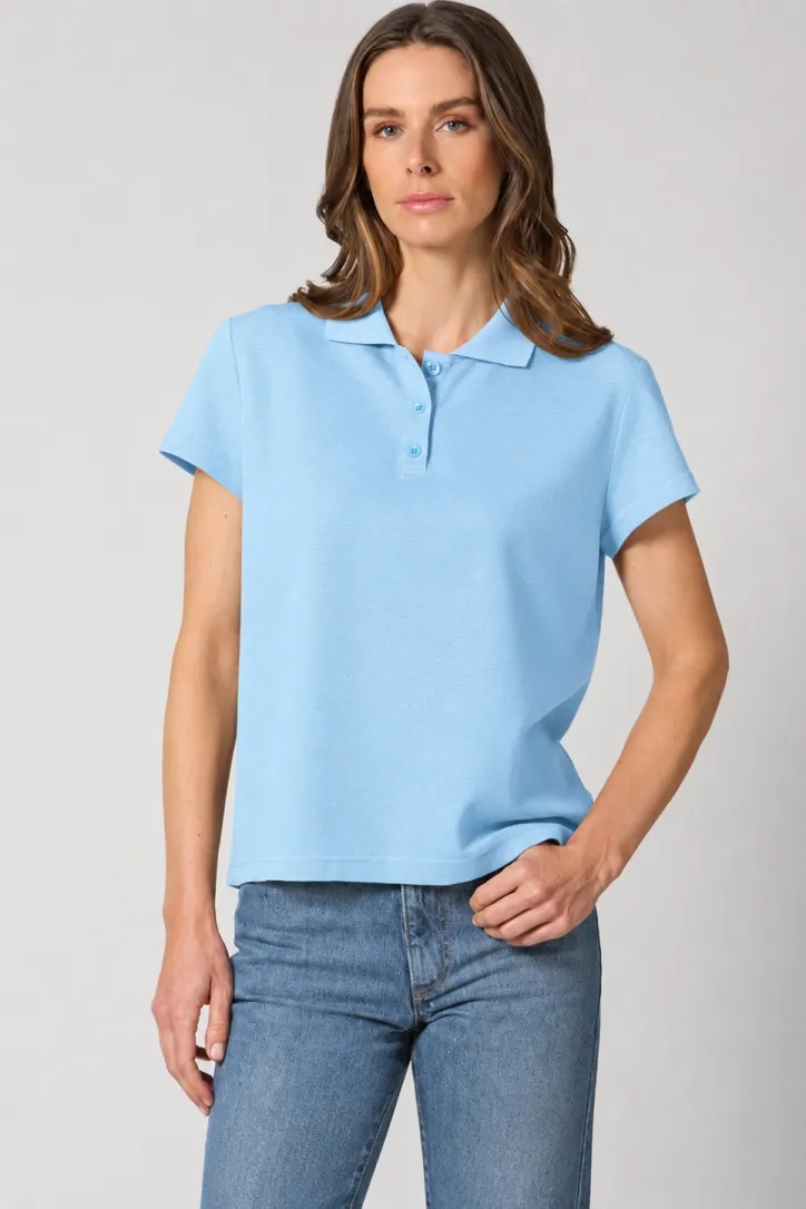 HempAge Hempage Damen vegan Polohemd Gletscherblau, Blau, – Produktbild 2 von 2