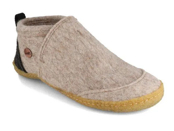WoolFit WoolFit Hausschuhe 'Taiga' mit Naturgummisohle, 100% Wolle, Beige, – Produktbild 2 von 4