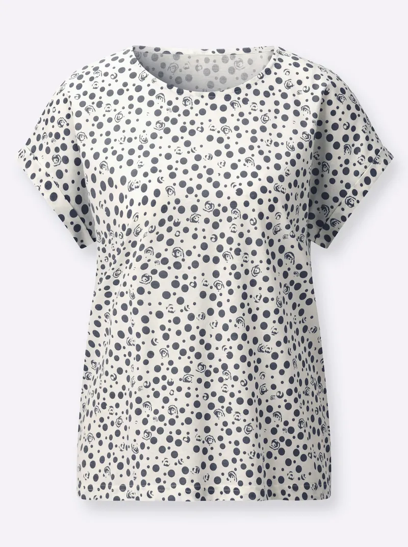 Witt Print-Shirt marine-ecru-bedruckt, Marine-ecru-bedruckt, – Produktbild 1 von 2