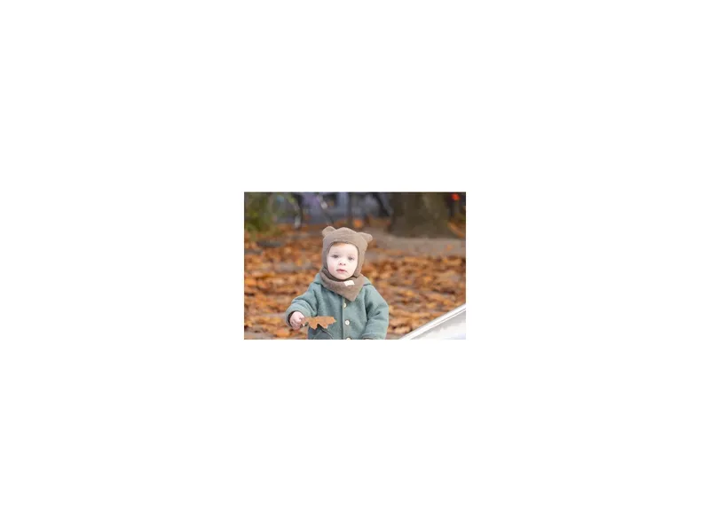 Pickapooh Pickapooh Baby und Kinder Mütze mit Öhrchen Bio-Merinowolle Fleece brown Gr.50, Braun, – Produktbild 2 von 2