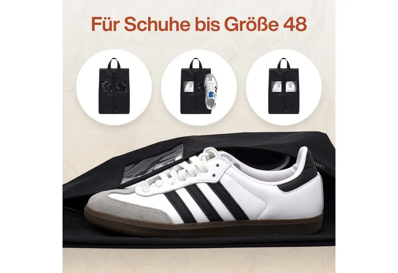 TRAVEL DUDE TRAVEL DUDE Wasserfeste Schuhtasche 2er Set, Schwarz, – Produktbild 7 von 8