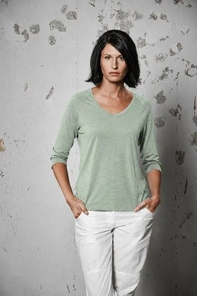 HempAge HempAge Raglanshirt mit 3/4-Arm Hanf/Biobaumwolle, Menta (grün), – Produktbild 2 von 4