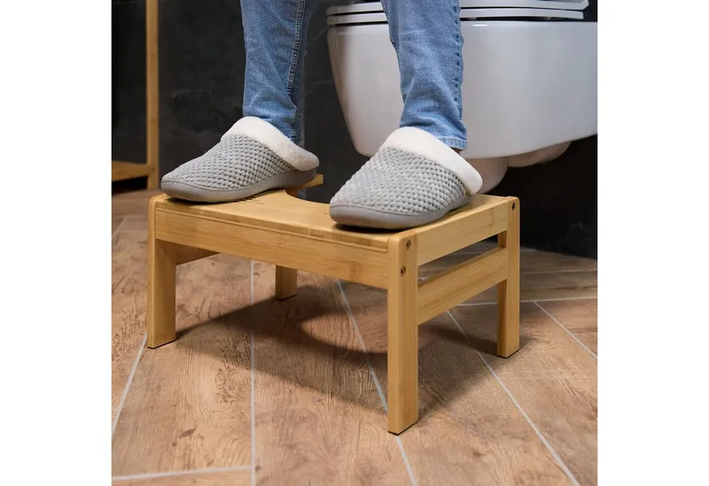 RELAXDAYS RELAXDAYS Badhocker Toilettenhocker aus Bambus (1 St), Braun, – Produktbild 5 von 8