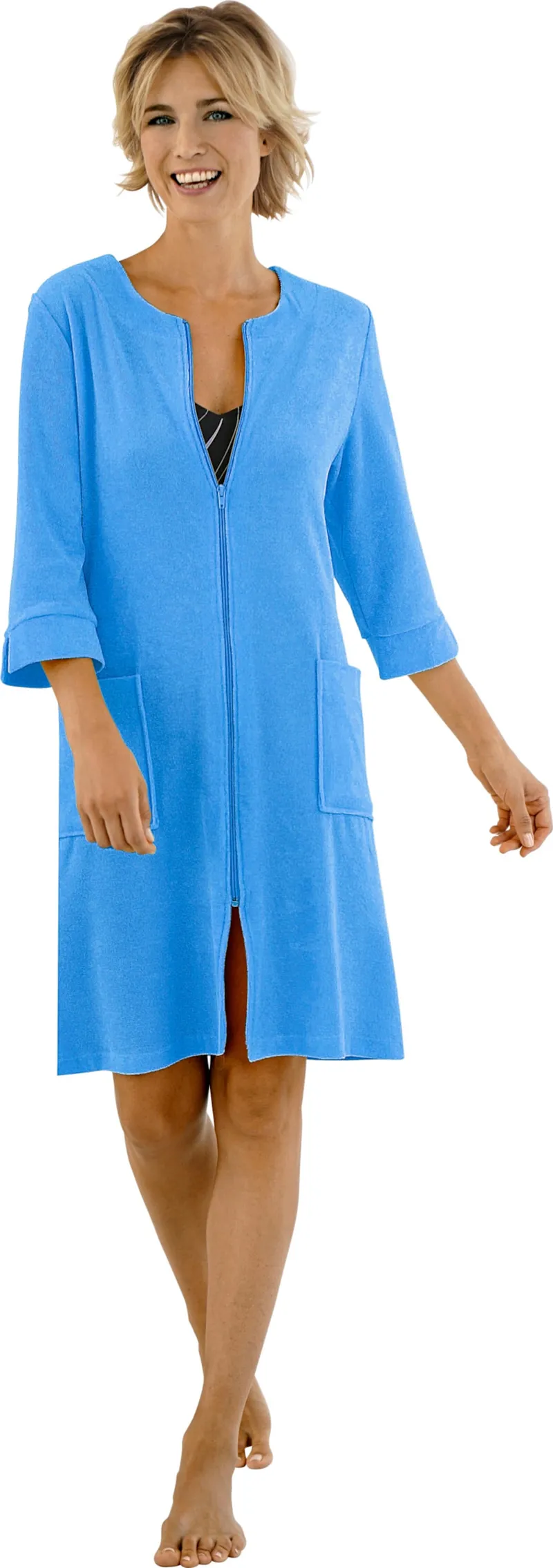 feel good Bademantel bleu, Bleu, – Produktbild 2 von 3