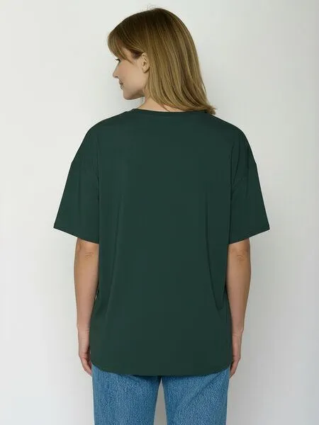 GreenBomb GREENBOMB Basic Feel - Lässiges T-Shirt aus Bio-Baumwoll-Mix / GOTS / Fair & Vegan, Türkis (petrolgrün), – Produktbild 4 von 4