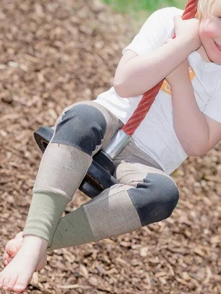Babbily Babbily Robuste Kinderleggings mit verstärkten Knien - mitwachsend. Jeans Optik, Blue, – Produktbild 3 von 4