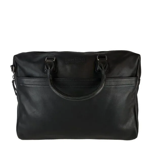 manbefair manbefair Laptoptasche Joan Leder, Schwarz, – Produktbild 4 von 4