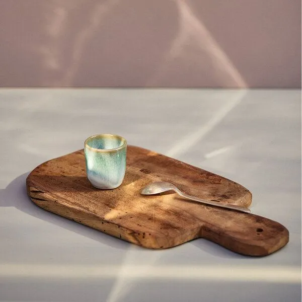 onomao onomao Handgemachter Espressobecher aus Steinzeug | Kollektion TRADITIONELL, Türkis dipped, – Produktbild 2 von 4