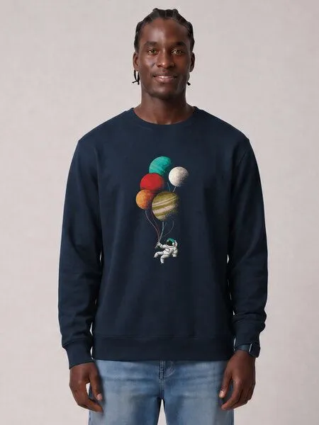 watapparel watapparel Sweatshirt Unisex Balloon Spaceman, French navy, – Produktbild 2 von 2