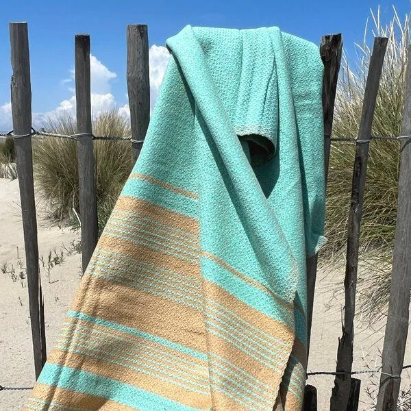 Karawan authentic Karawan authentic Fouta Hamamtuch aus reiner Bio-Baumwolle 200 × 100 cm (Stil SAND), Natural, – Produktbild 3 von 8