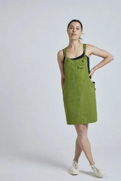 Flax and Loom Flax and Loom Leinen Latzkleid Peggy, Spring green (grün), – Produktbild 4 von 6