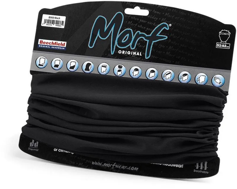 Beechfield Beechfield Multifunktionstuch Morf® Original Schlauchschal Bandana Loop, (Spar-Set, 2er Pack), Atmungsaktives Gewebe, Schwarz, – Produktbild 1 von 3