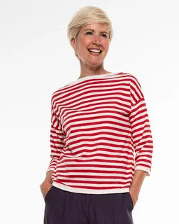 Alma & Lovis Alma & Lovis Lässiges 3/4 Arm Ringelshirt aus Organic Cotton | Ringel Longsleeve – Produktbild 1 von 1