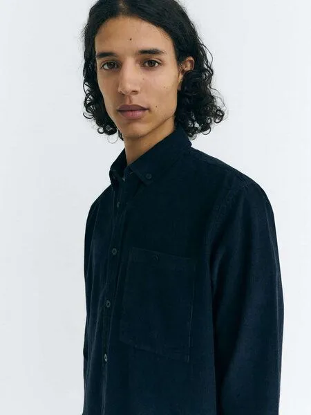thinking mu thinking mu Herren Hemd - Corduroy Anto Shirt - aus Baumwolle, Navy (blau), – Produktbild 4 von 4