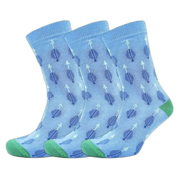 BLS Organic BLS Organic 3er Pack GOTS zertifiziert 98 % Bio-Baumwolle Arrow Design Damensocken, Blau, – Produktbild 1 von 1