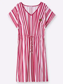 sheego sheego Jerseykleid weiß-rot-gestreift – Produktbild 1 von 1
