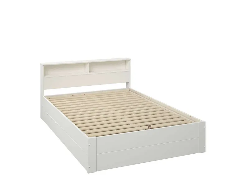 OTTO home Stauraumbett MAREILLES, Bett, Made in Europe, FSC® zertifiziertes Massivholz (140x200cm und 180x200cm), Massivholz, Hebemechanismus, Stauraum im Kopfteil und unter dem Bett, Weiß, – Produktbild 6 von 8