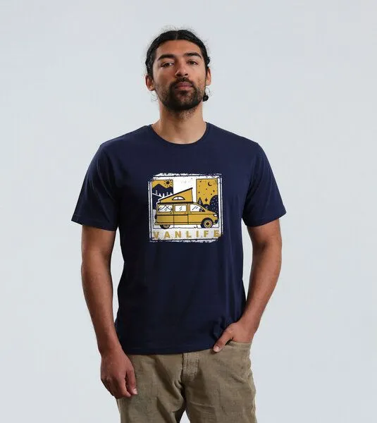 Gary Mash GARY MASH T-Shirt VANLIFE aus Biobaumwolle, Dunkelblau (blau), – Produktbild 3 von 4