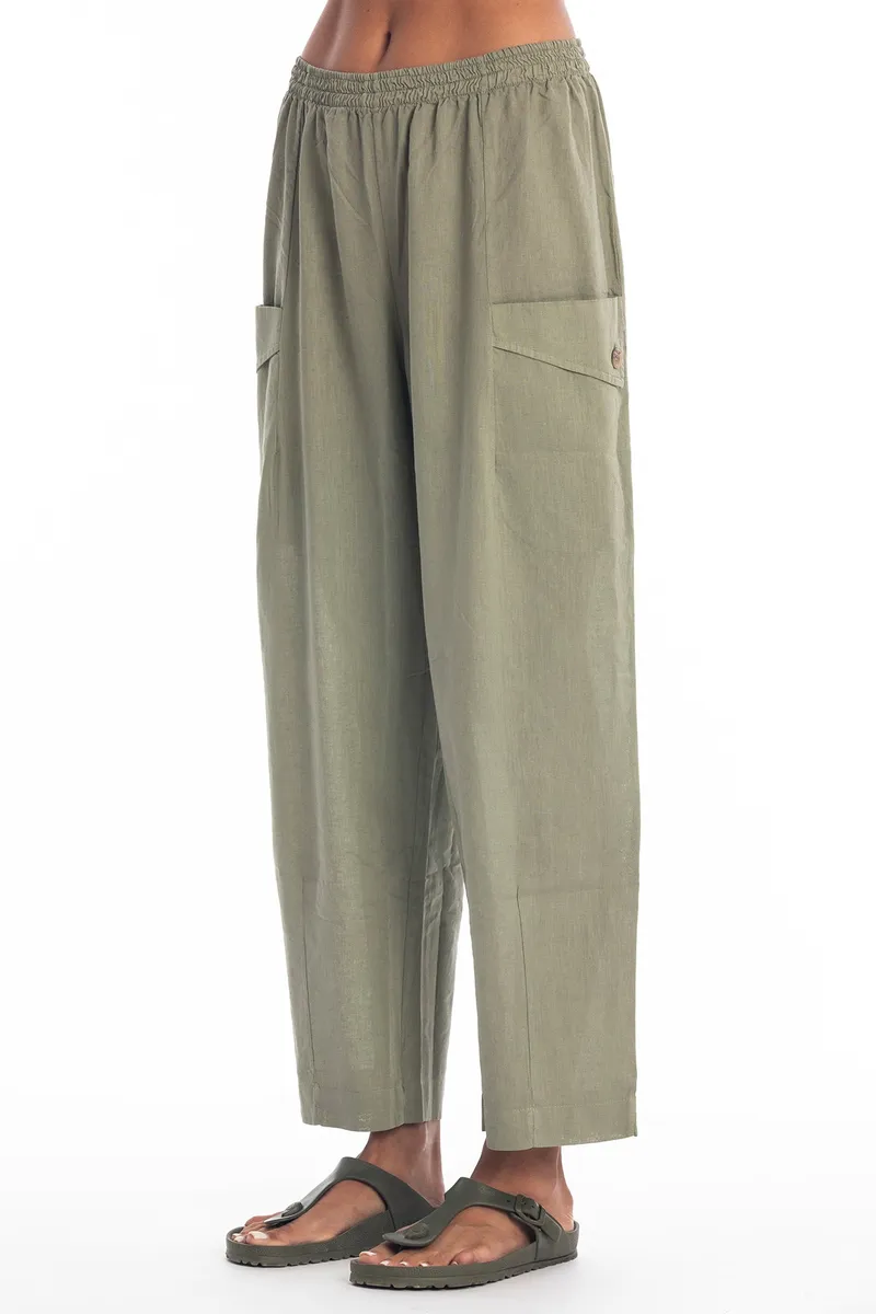 RAVENS VIEW IBIZA RAVENS VIEW IBIZA Damen vegan Hose Bosa Khaki Grün, Olivgrün, – Produktbild 2 von 2