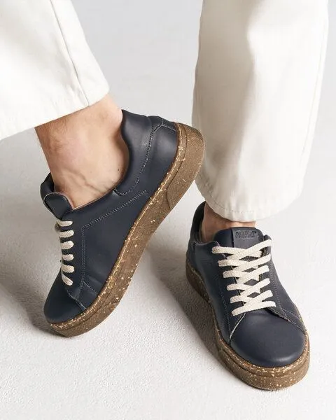 AGAZI AGAZI JACOB - apple leather sneakers, Navy blue, – Produktbild 3 von 4