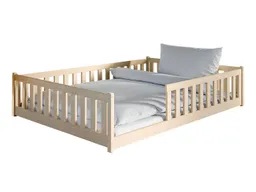 Kids Collective Kinderbett Bodenbett Bett mit Rausfallschutz & Lattenrost Montessori Bett Kinder (Jungen, Mädchen, Kinder, weitere Größen 80x160, 80x180, 90x190, 90x200, 120x200 cm), Jugendbett Gitterbett Einzelbett, Natur Kiefer 140x200 cm – Produktbild 1 von 1