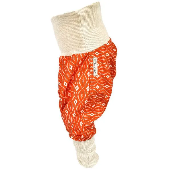 liebewicht liebewicht Bio Yogahose Sarouelhose Pumphose "Oranginchen", Orange gemustert/ beige, – Produktbild 3 von 4
